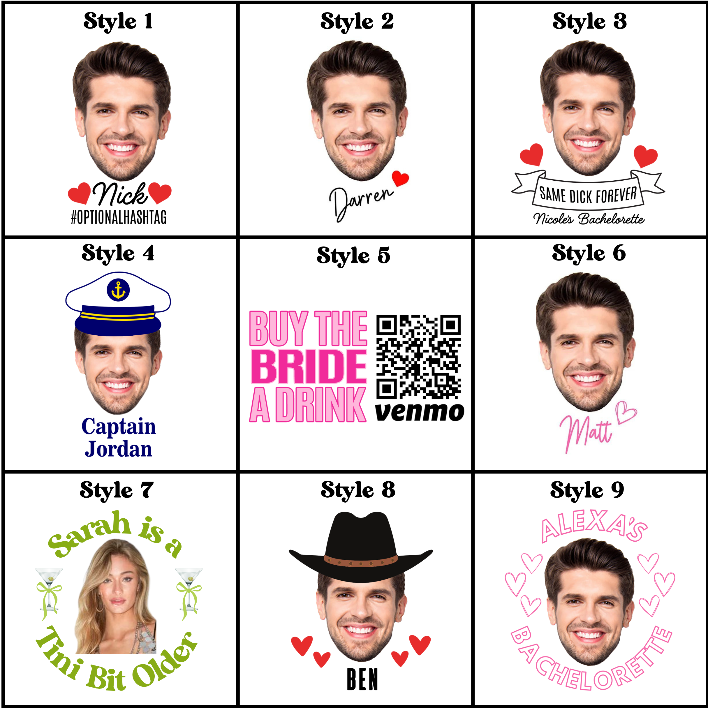 Custom Face Temporary Tattoos